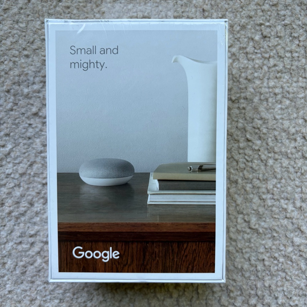 Google Nest Mini Charcoal Retail Box — Sealed Packaging